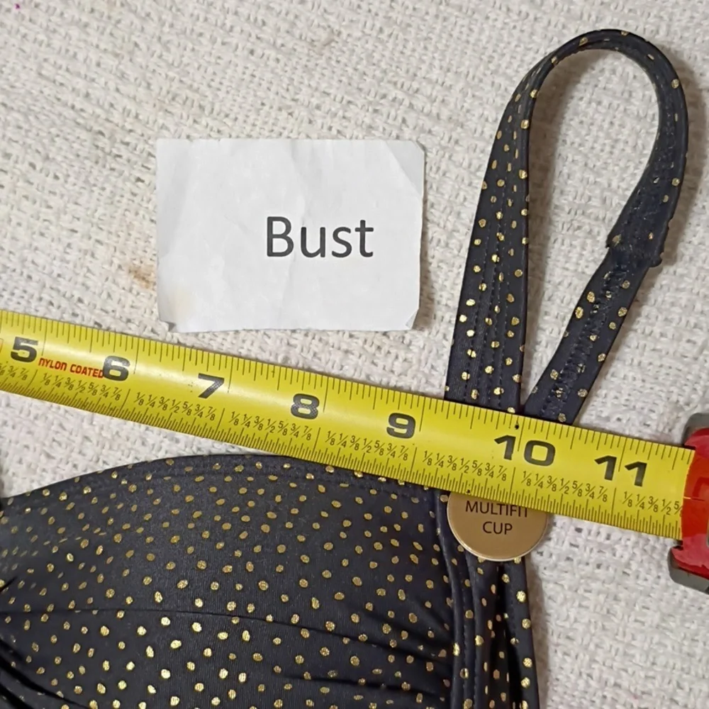 NWT Nip Tuck Swimsuit One Piece Black And Gold Multi Fit Cup Women's Size 4 - Picture 7 of 11